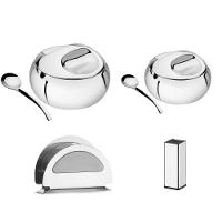 Kit Para Farinha, Açúcar Porta Guardanapo E Paliteiro Tramontina Service Em Aço Inox 14 Cm 2 Peças - 1