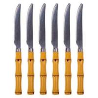 Jogo Faca De Mesa Bambu Em Inox 6 Peças - 1