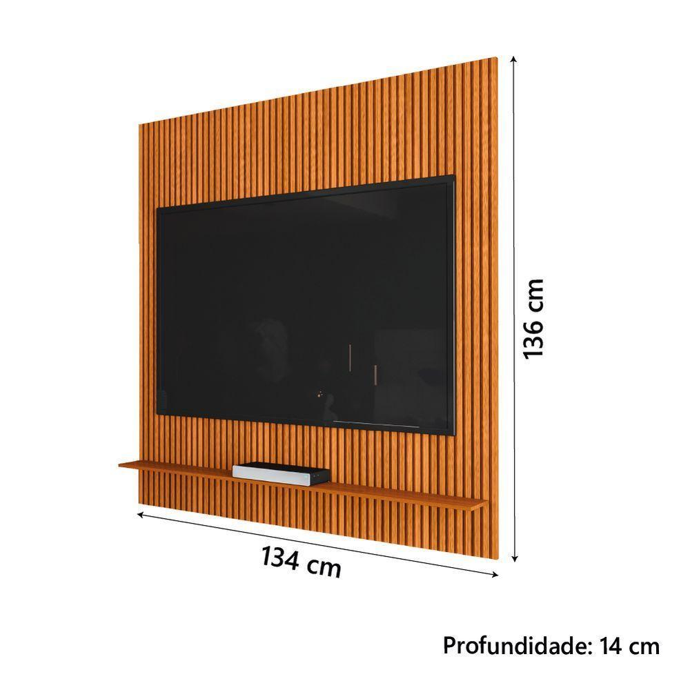 Painel Para Tv Até 55 Polegadas Ripado Impressão 3d Avante 1,34m Cedro Edn - 5