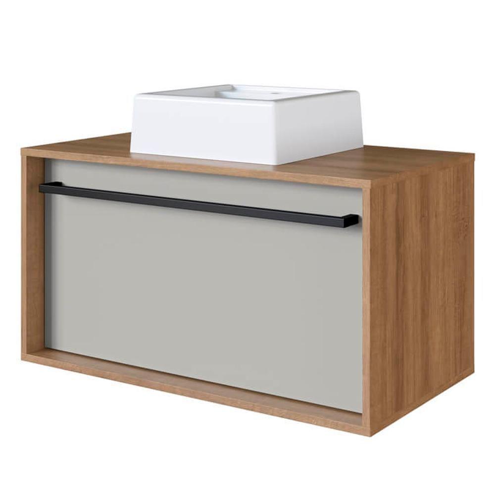 Gabinete De Banheiro Com Cuba 01 Gaveta 80cm Mel Arenas Proddy Mel Arenas - 2