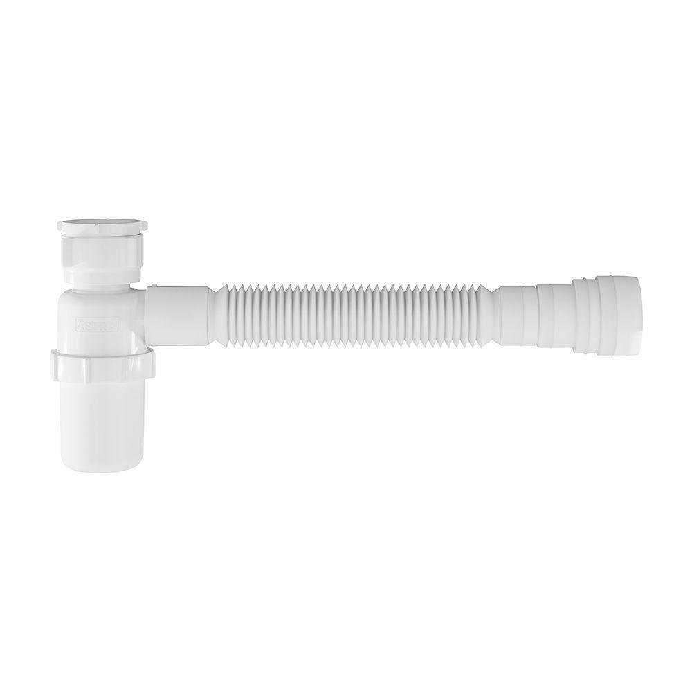 Sifão Sanfonado Extensível Astra Ssuc Com Copo 49cm Branco Universal - 1