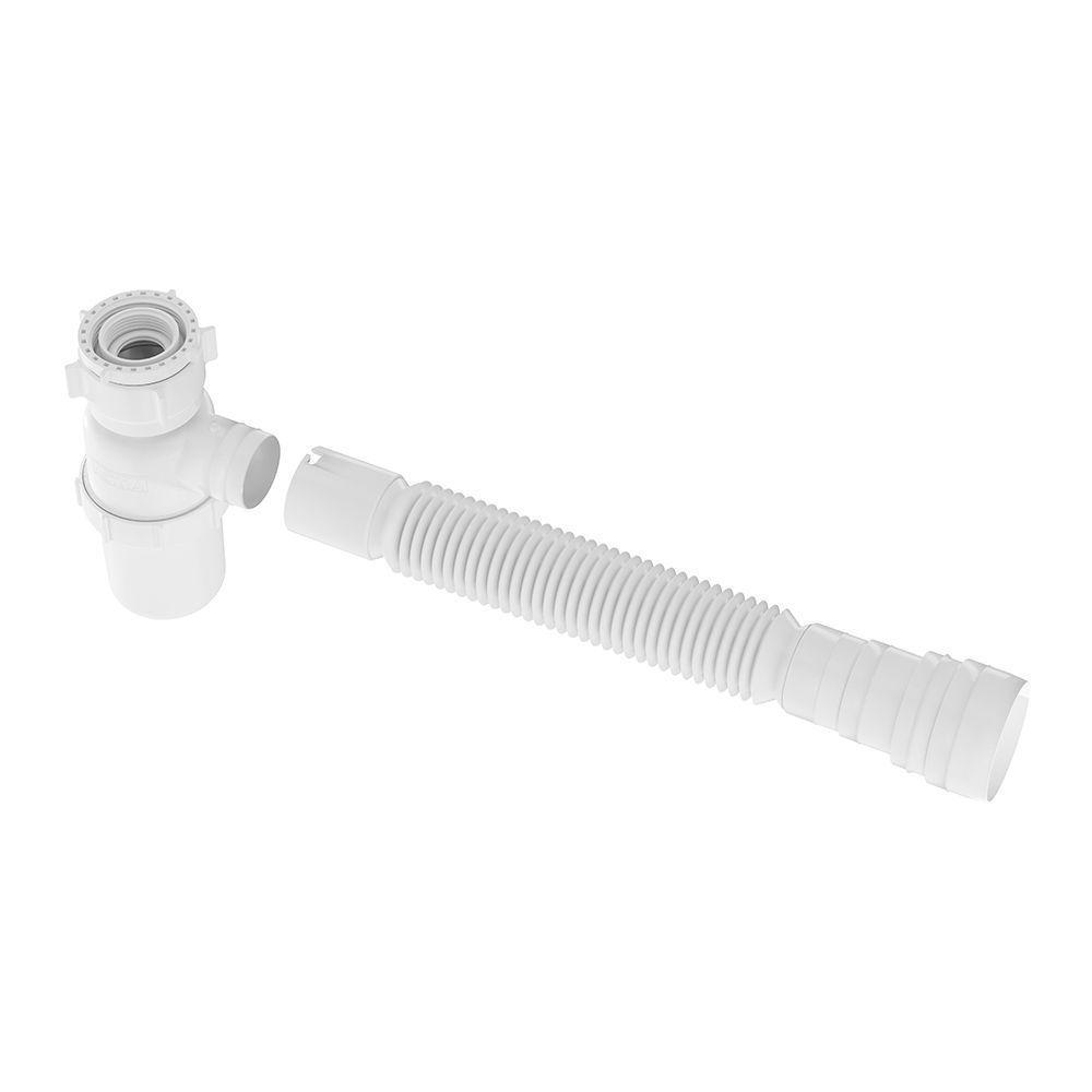 Sifão Sanfonado Extensível Astra Ssuc Com Copo 49cm Branco Universal - 2