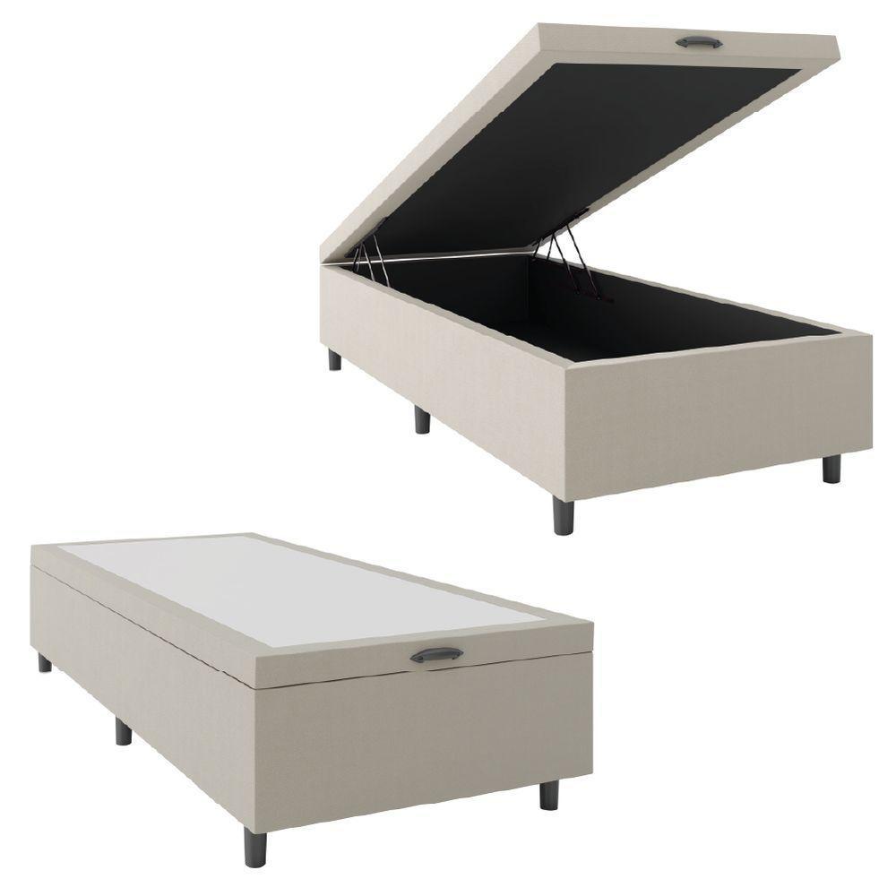 Cama Box Com Baú 0,96m Com 41cm De Altura Prince Bege - 1