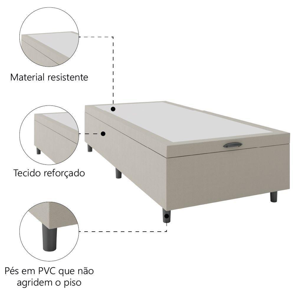 Cama Box Com Baú 0,96m Com 41cm De Altura Prince Bege - 2