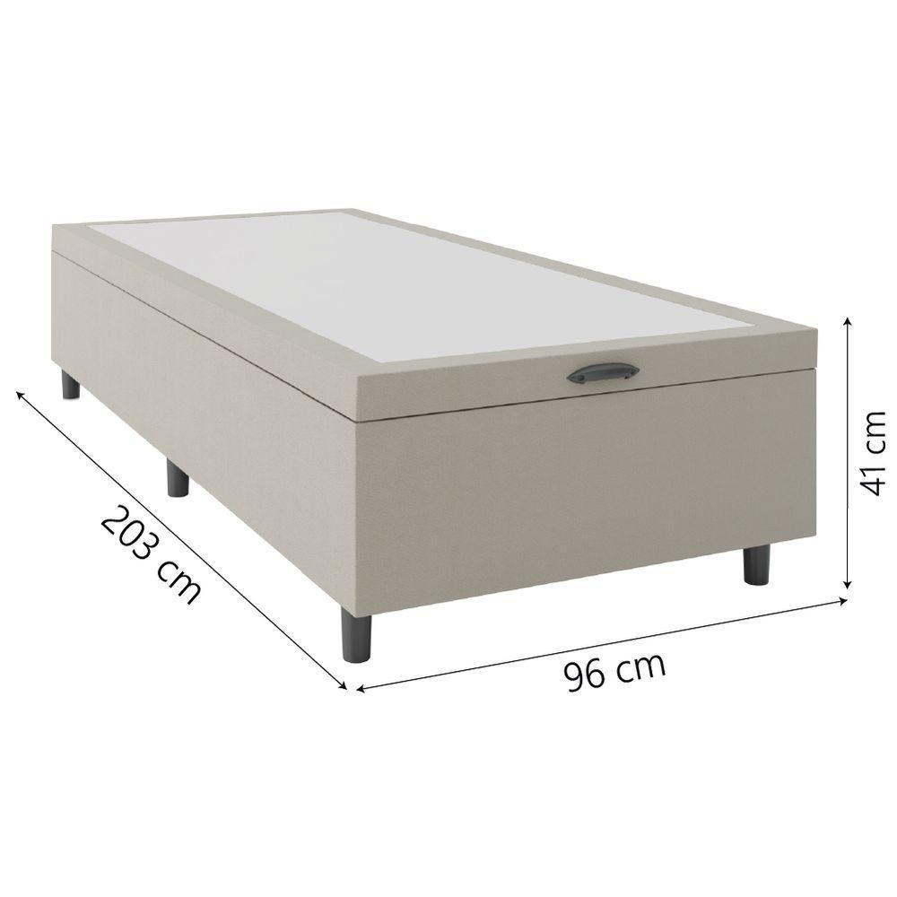 Cama Box Com Baú 0,96m Com 41cm De Altura Prince Bege - 3