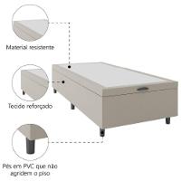 Cama Box Com Baú 0,96m Com 41cm De Altura Prince Bege - 2
