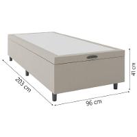 Cama Box Com Baú 0,96m Com 41cm De Altura Prince Bege - 3