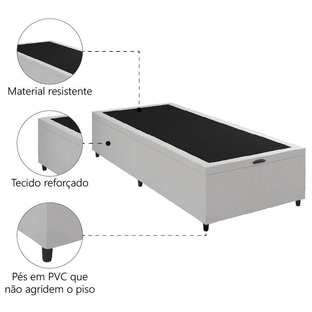 Cama Box Com Baú 0,79m Com 41cm De Altura Prince Branco - 2