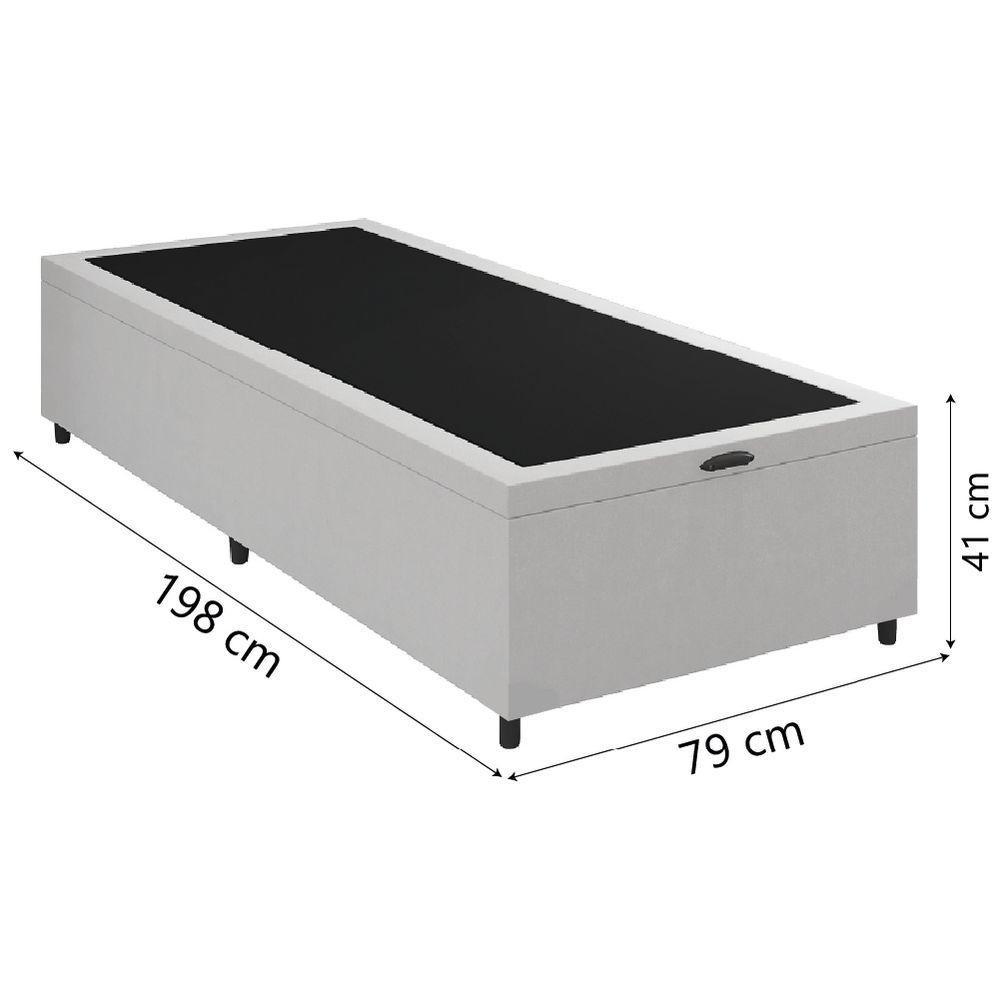 Cama Box Com Baú 0,79m Com 41cm De Altura Prince Branco - 3