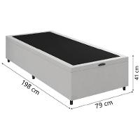 Cama Box Com Baú 0,79m Com 41cm De Altura Prince Branco - 3