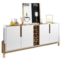 Aparador Buffet Sala Lizz 190cm Com Pés De Madeira Maciça Branco/cedro - 1