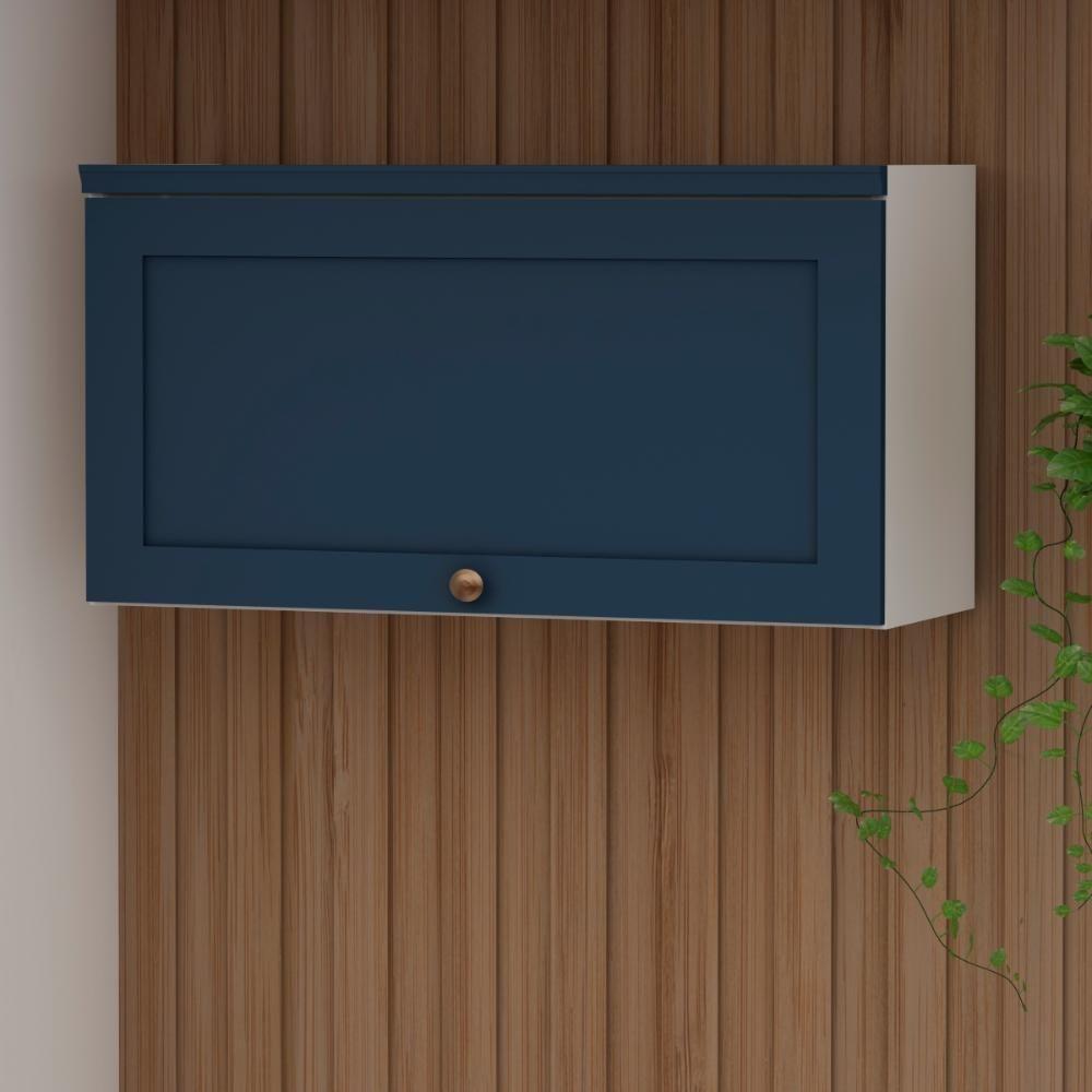 Aéreo 1 Porta Basculante Branco/azul - Moderno E Funcional - 2