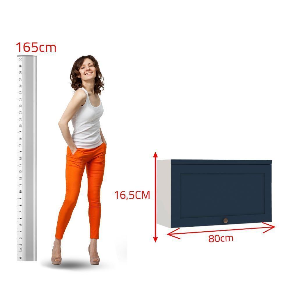 Aéreo 1 Porta Basculante Branco/azul - Moderno E Funcional - 5