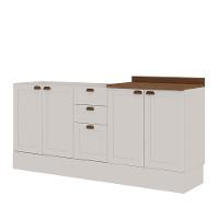 Cozinha 100% Mdf Modulada Iluminata Com Balcão Para Cooktop Branco - 2