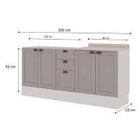Cozinha 100% Mdf Modulada Iluminata Com Balcão Para Cooktop Branco Fendi - 4