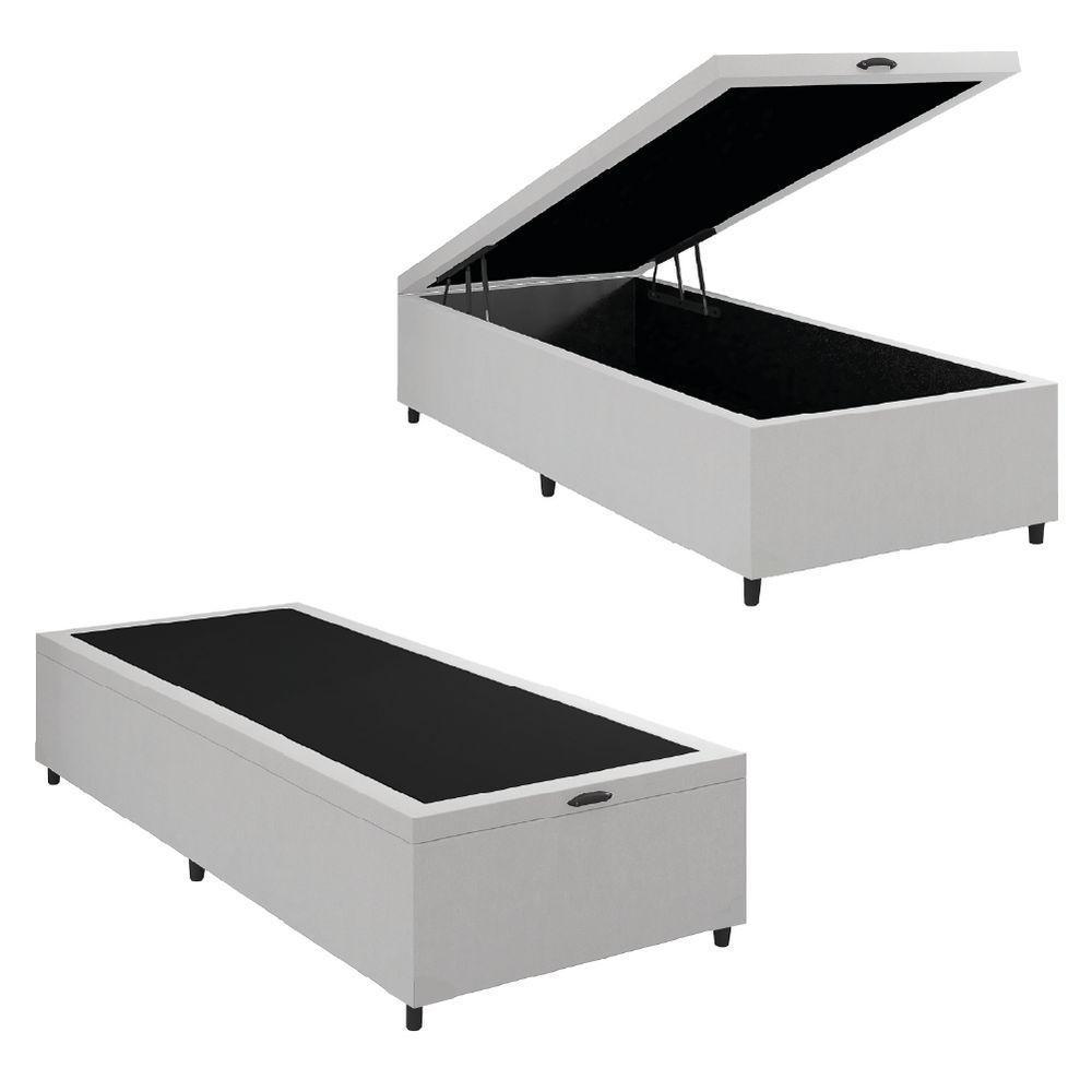 Cama Box Com Baú 0,96m Com 41cm De Altura Prince Branco - 1