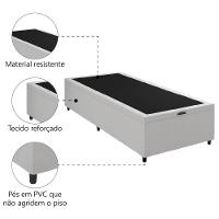 Cama Box Com Baú 0,96m Com 41cm De Altura Prince Branco - 2