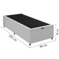 Cama Box Com Baú 0,96m Com 41cm De Altura Prince Branco - 3