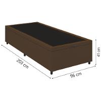 Cama Box Com Baú 0,96m Com 41cm De Altura Prince Marrom Marrom - 3