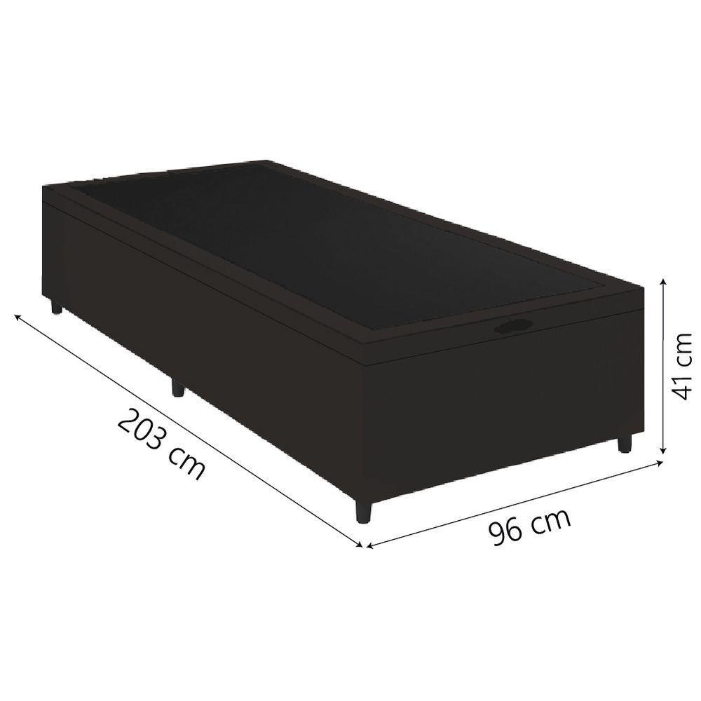 Cama Box Com Baú 0,96m Com 41cm De Altura Prince Preto Preto - 2