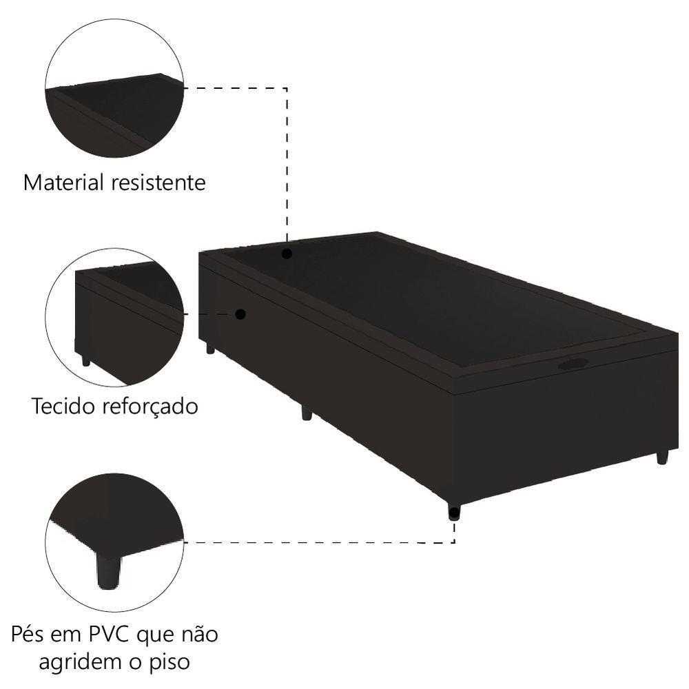 Cama Box Com Baú 0,96m Com 41cm De Altura Prince Preto Preto - 3