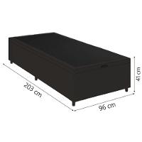 Cama Box Com Baú 0,96m Com 41cm De Altura Prince Preto Preto - 2