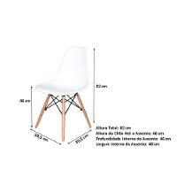 Conjunto De Mesa De Jantar Eames Eiffel Redonda 100cm Tampo De Madeira Branco Com 6 Cadeiras Brancas - 5