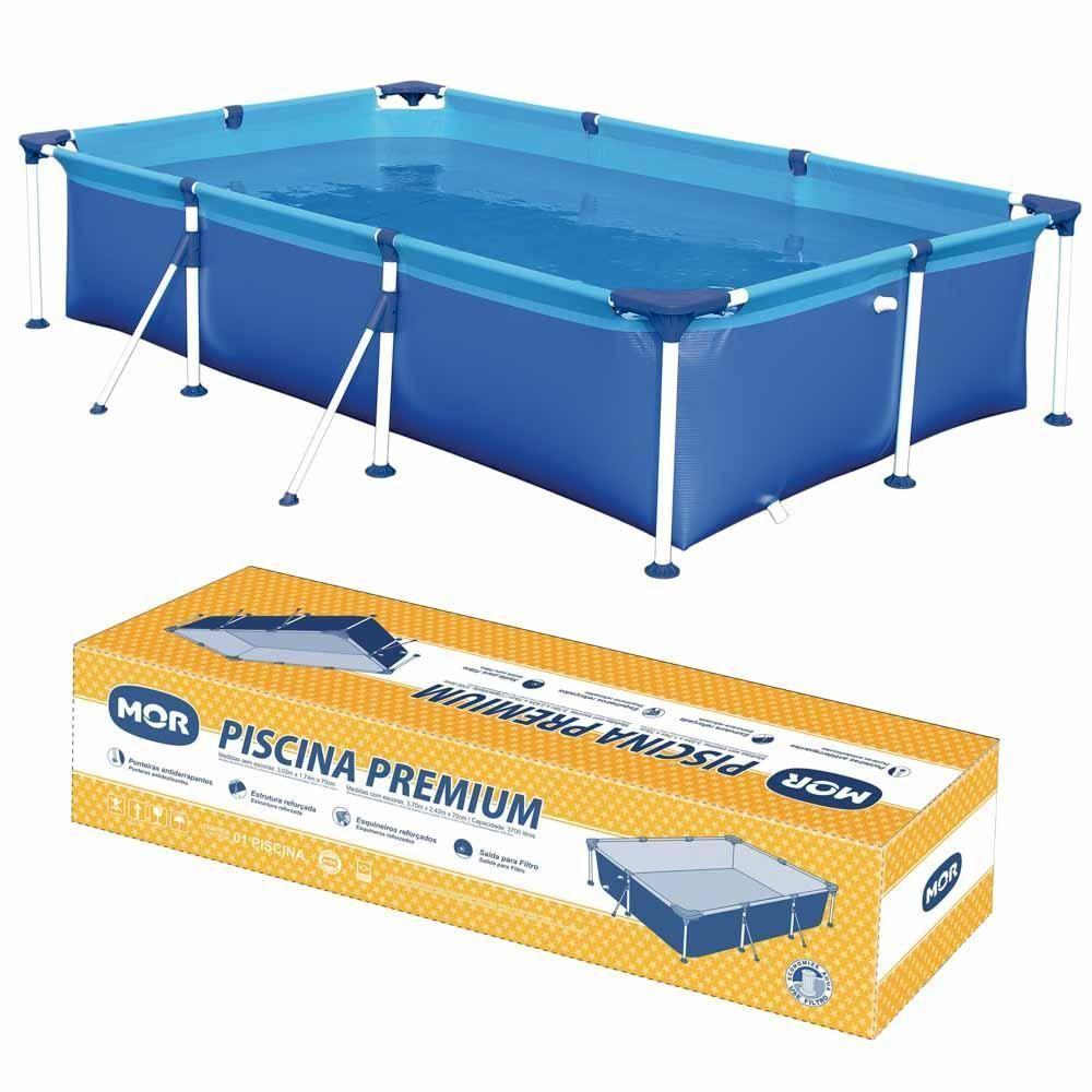 Piscina Retangular 3700 Litros Estruturada Premium Mor - 1