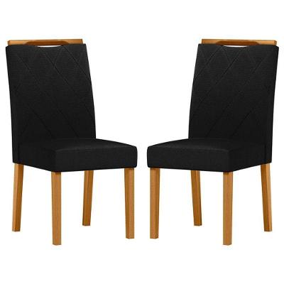 Cadeira Para Mesa De Jantar Sarah Kit 2 Peças Ype Veludo Preto - New Ceval