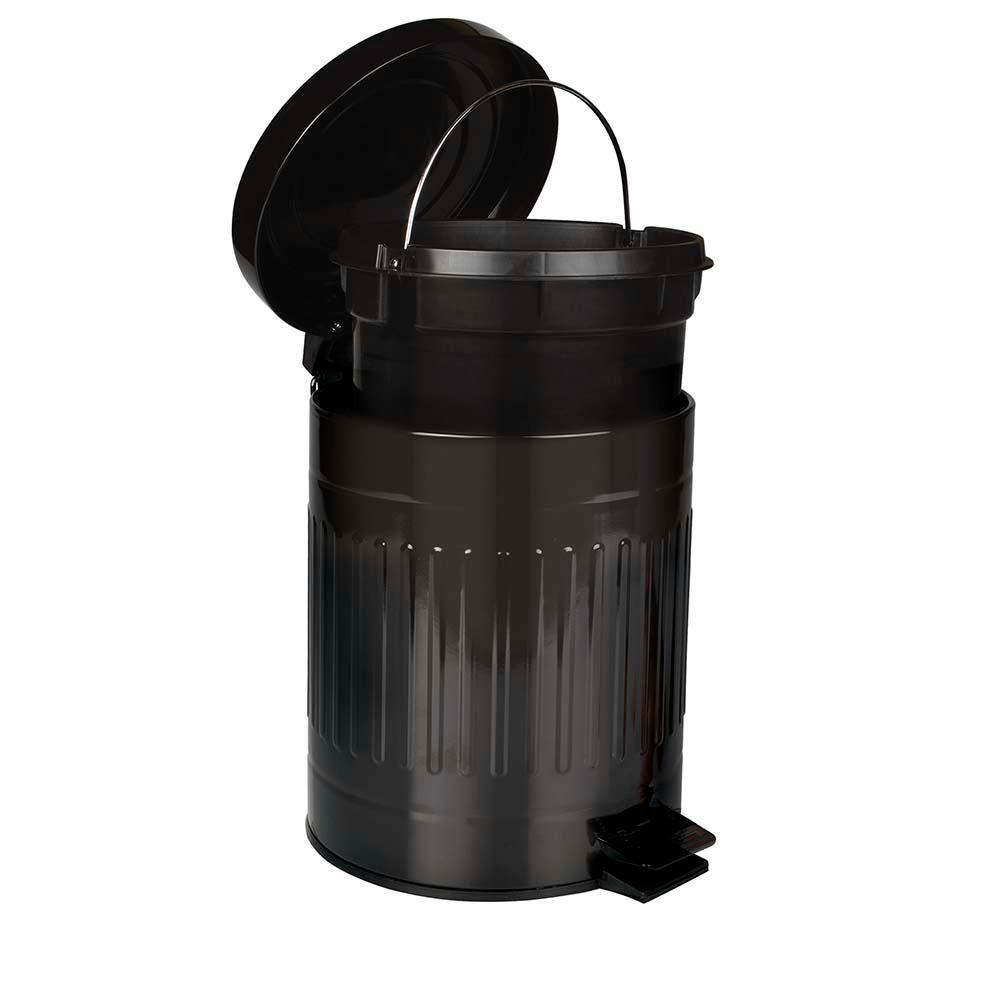 Lixeira Com Pedal E Balde Removível 5 Litros Inox Retrô Mor Preto - 3