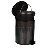 Lixeira Com Pedal E Balde Removível 5 Litros Inox Retrô Mor Preto - 3