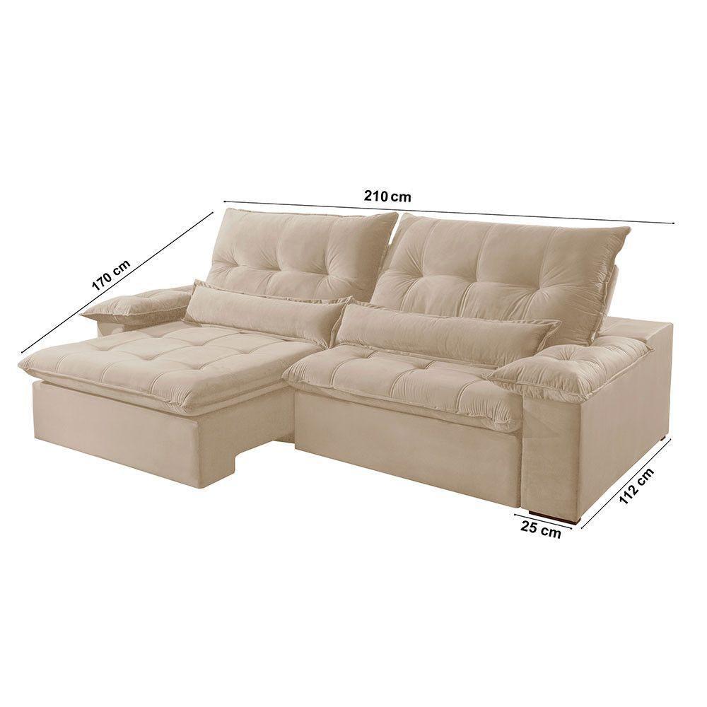 Sofá Nivus Linho 2 Módulos De 80cm B25cm  A294 Linho Creme - 7