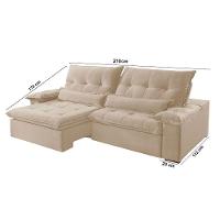 Sofá Nivus Linho 2 Módulos De 80cm B25cm  A294 Linho Creme - 7