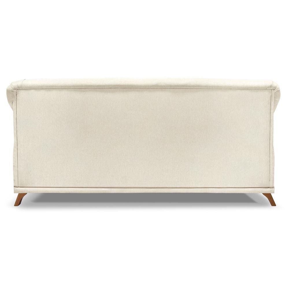Sofa 2 Lugares Retro Polo 160cm Com Almofada Linho Natural Ezz Natural - 4