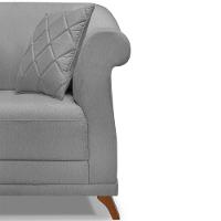 Kit 2 Poltronas Decorativas Retro Polo Linho Cinza Ezz Cinza - 2