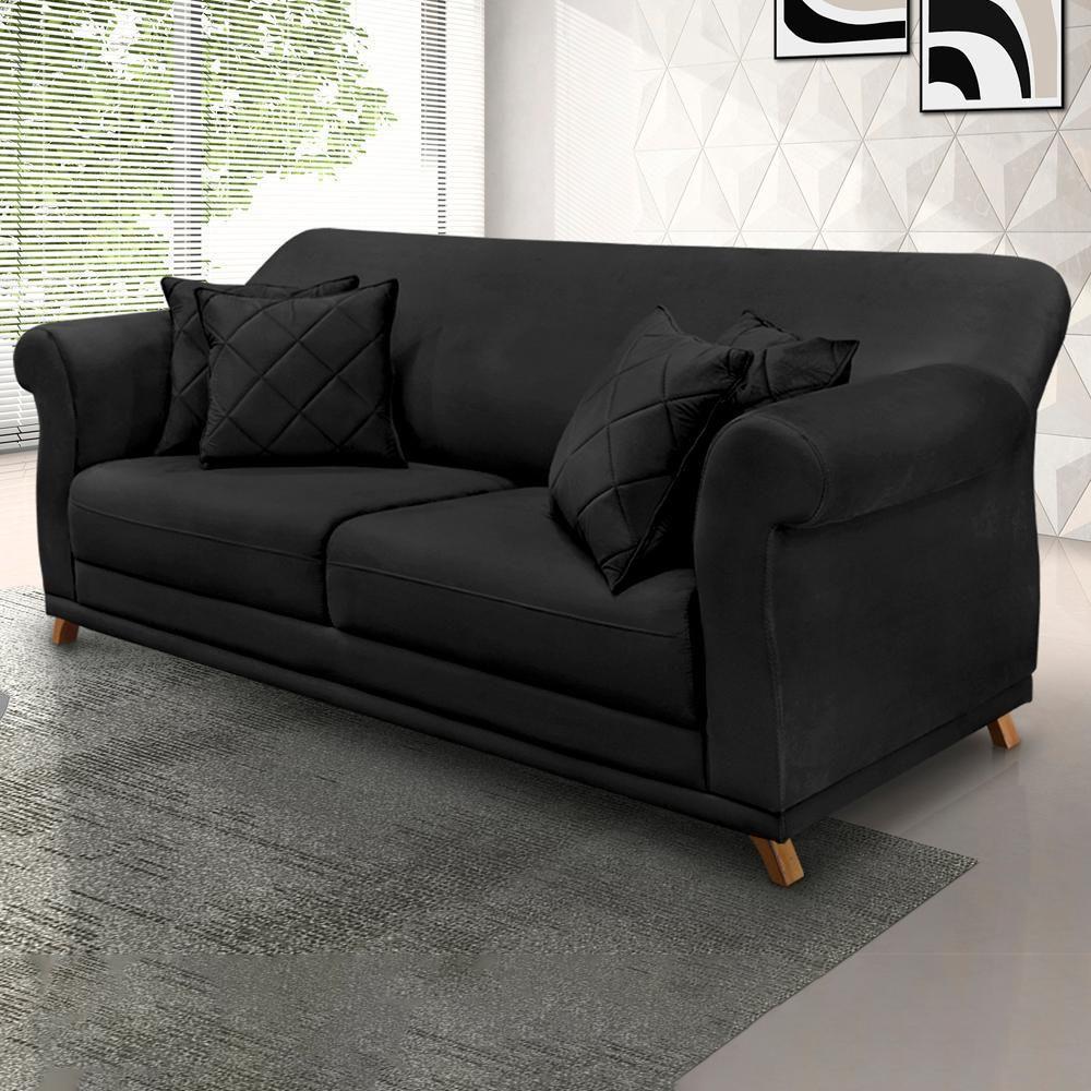 Sofa 2 Lugares Retro Polo 180cm Com Almofada Veludo 2237 Ezz 2237 - 9