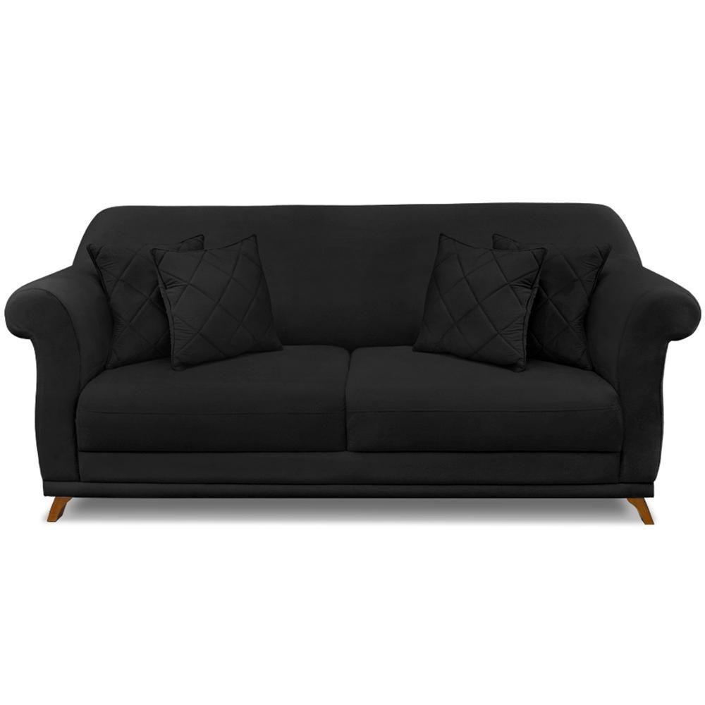 Sofa 3 Lugares Retro Polo 200cm Com Almofada Suede 1105 Ezz 1105 - 4