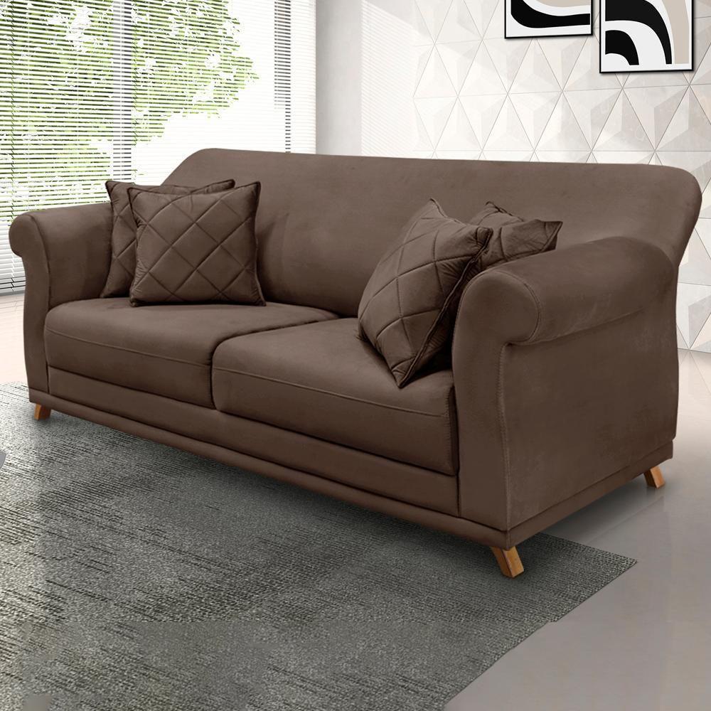 Sofa 3 Lugares Retro Polo 200cm Com Almofada Veludo 2231 Ezz 2231 - 9