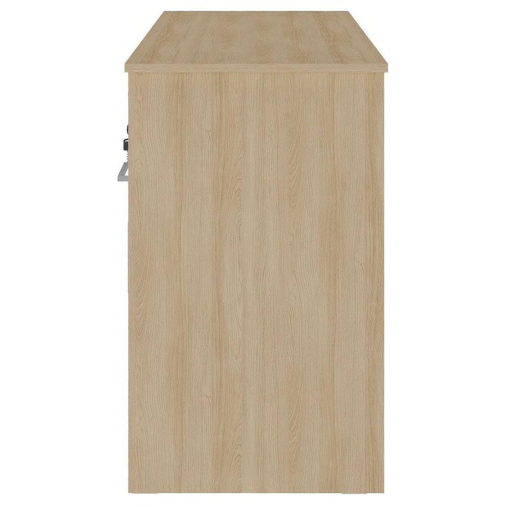 Escrivaninha Mesa Office Com Gaveta E Armário Hall Carvalho/Branco - 6