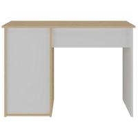 Escrivaninha Mesa Office Com Gaveta E Armário Hall Carvalho/Branco - 2