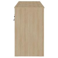 Escrivaninha Mesa Office Com Gaveta E Armário Hall Carvalho/Branco - 6