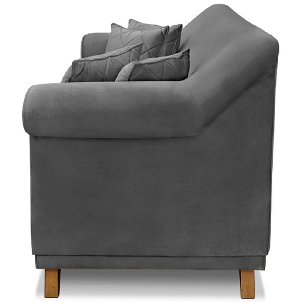 Sofa 3 Lugares Retro Polo 200cm Com Almofada Suede 1104 Ezz 1104 - 2