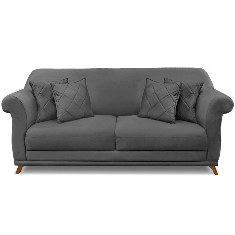 Sofa 3 Lugares Retro Polo 200cm Com Almofada Suede 1104 Ezz 1104 - 4