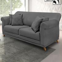 Sofa 3 Lugares Retro Polo 200cm Com Almofada Suede 1104 Ezz 1104 - 9