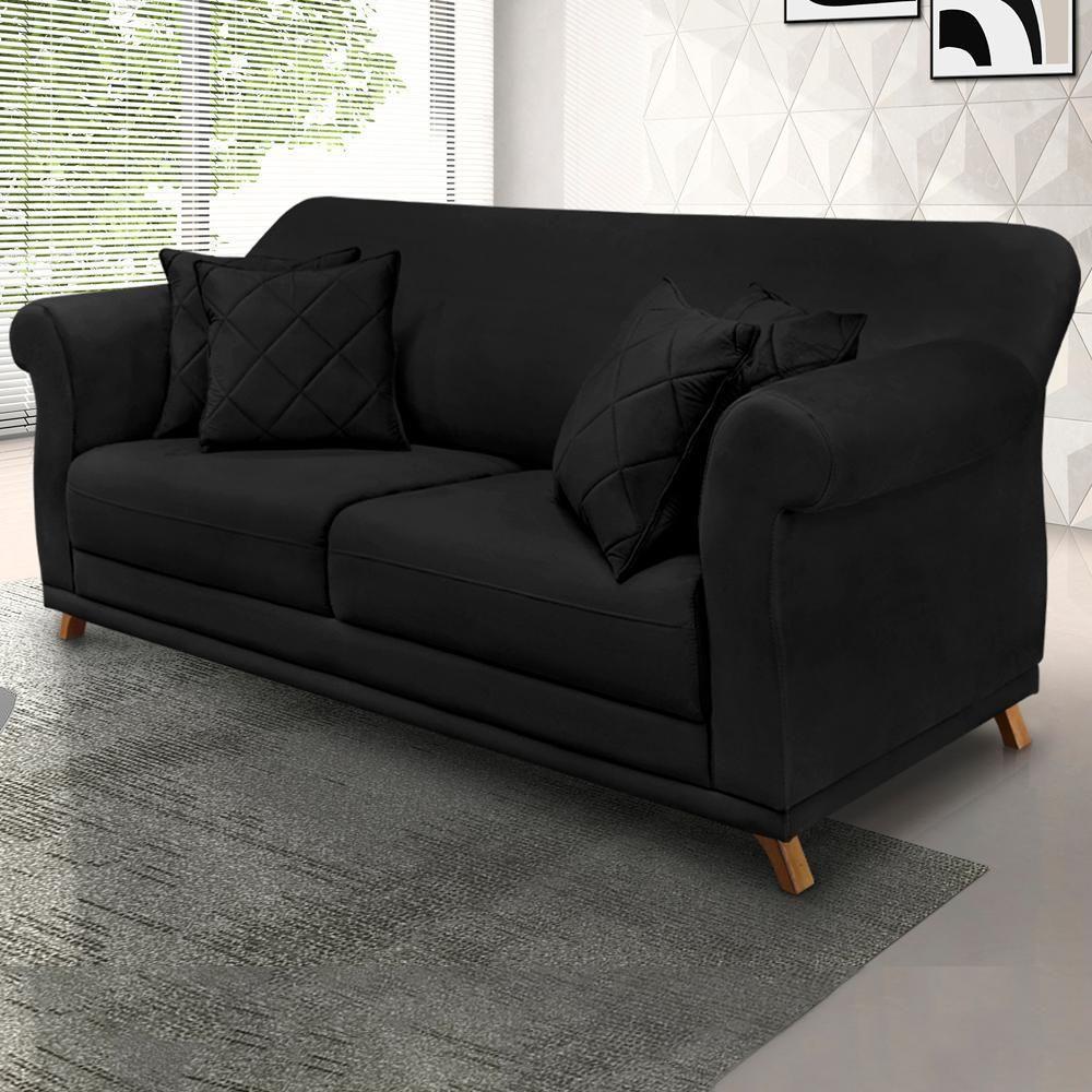 Sofa 2 Lugares Retro Polo 160cm Com Almofada Suede 1105 Ezz 1105 - 7