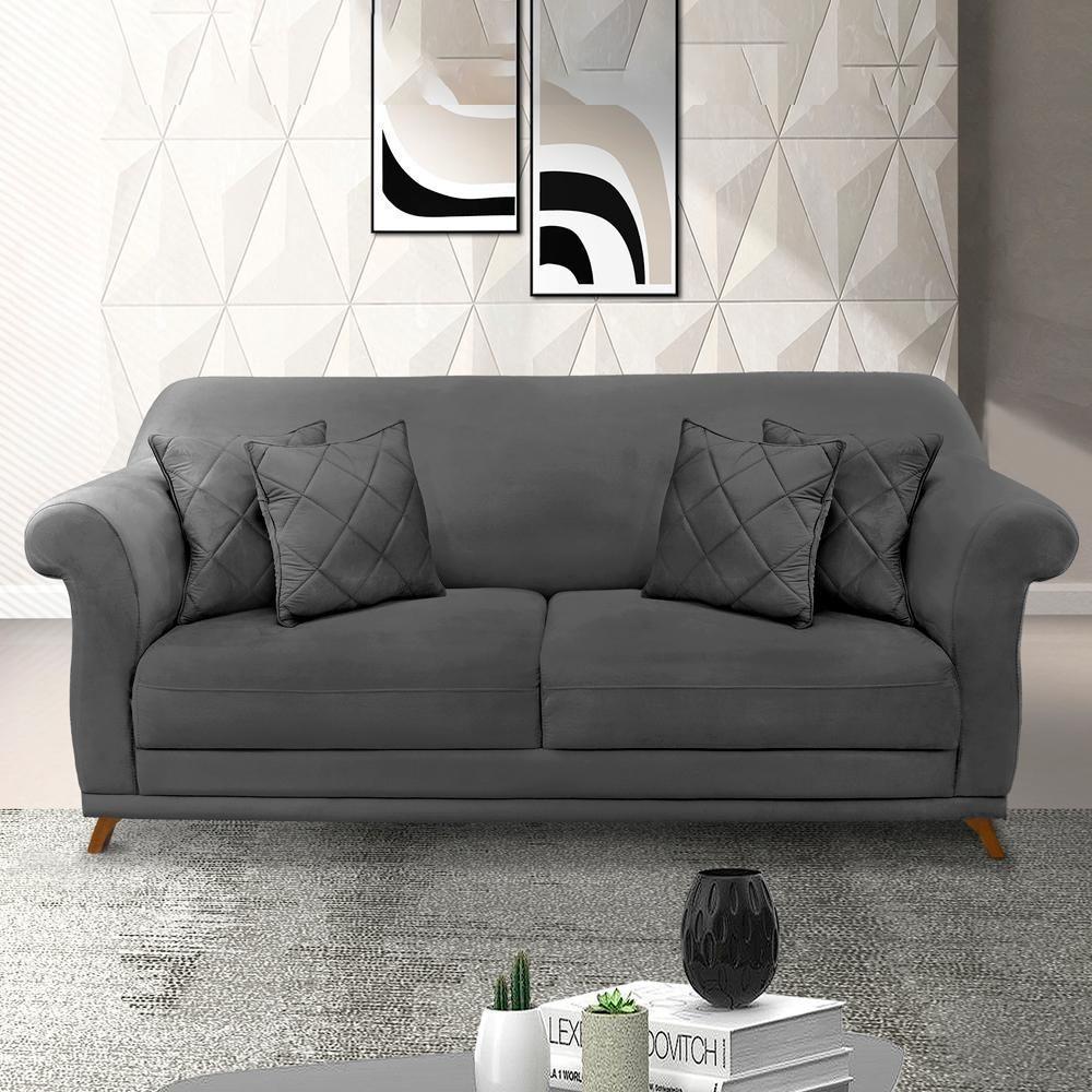 Sofa 2 Lugares Retro Polo 180cm Com Almofada Suede 1104 Ezz 1104 - 6