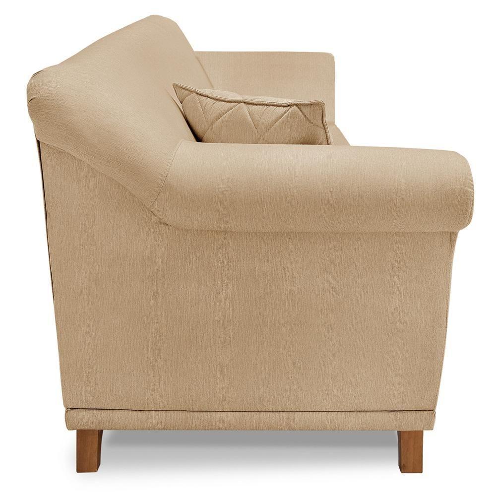 Poltrona Decorativa Retro Polo Com Almofada Linho Dourado Ezz Dourado - 3