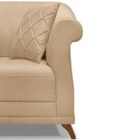 Poltrona Decorativa Retro Polo Com Almofada Linho Dourado Ezz Dourado - 2