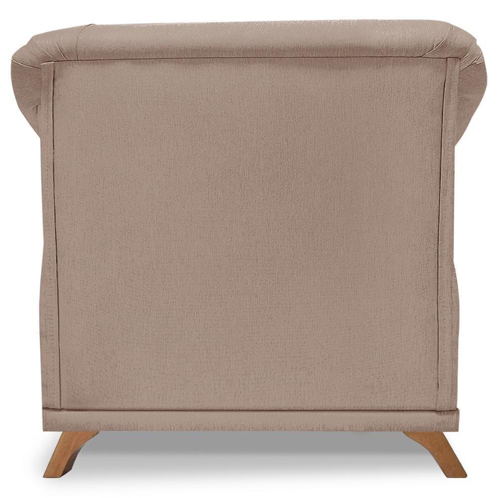 Poltrona Decorativa Retro Polo Com Almofada Linho Areia Ezz Areia - 8