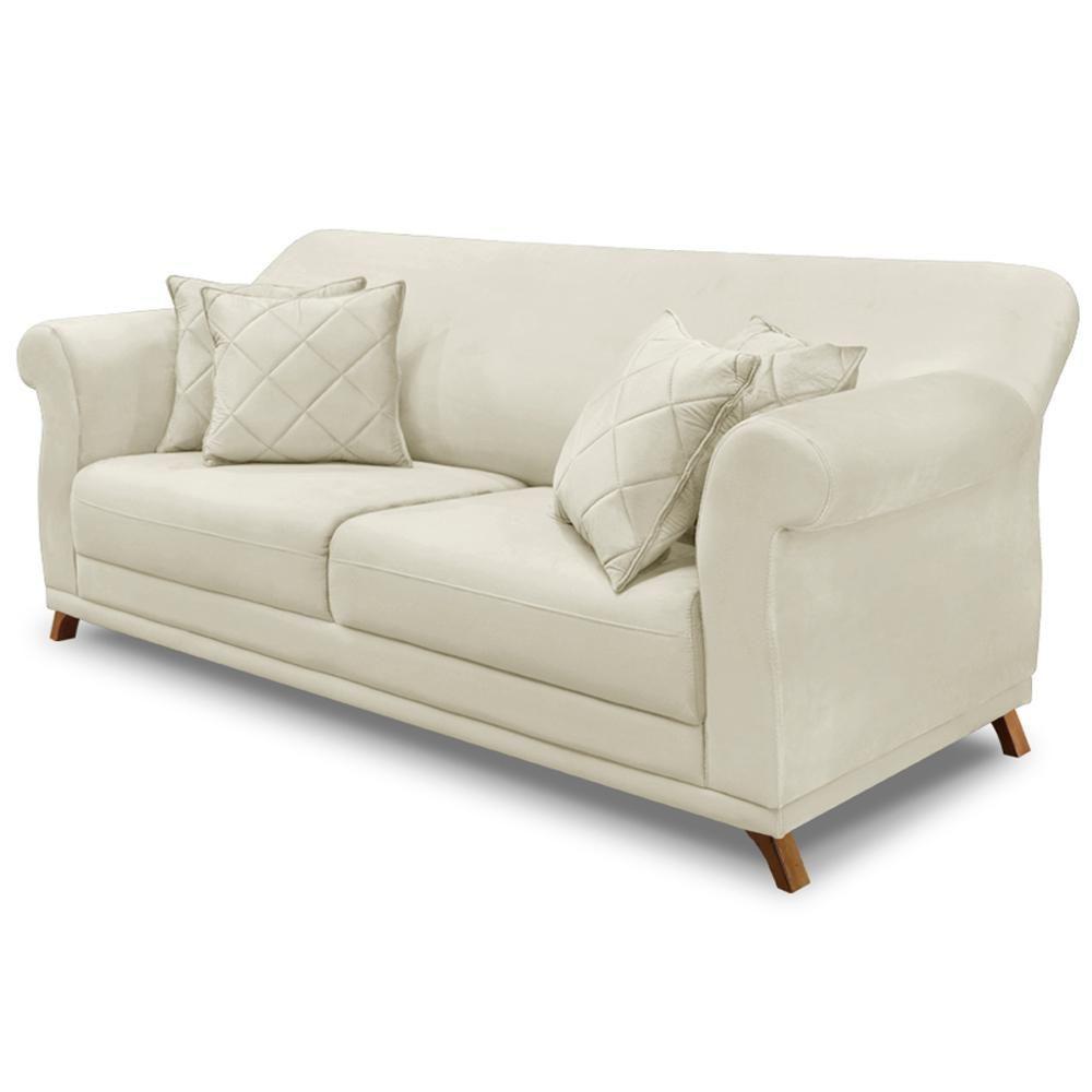 Sofa 3 Lugares Retro Polo 200cm Com Almofada Veludo 2221 Ezz 2221 - 1